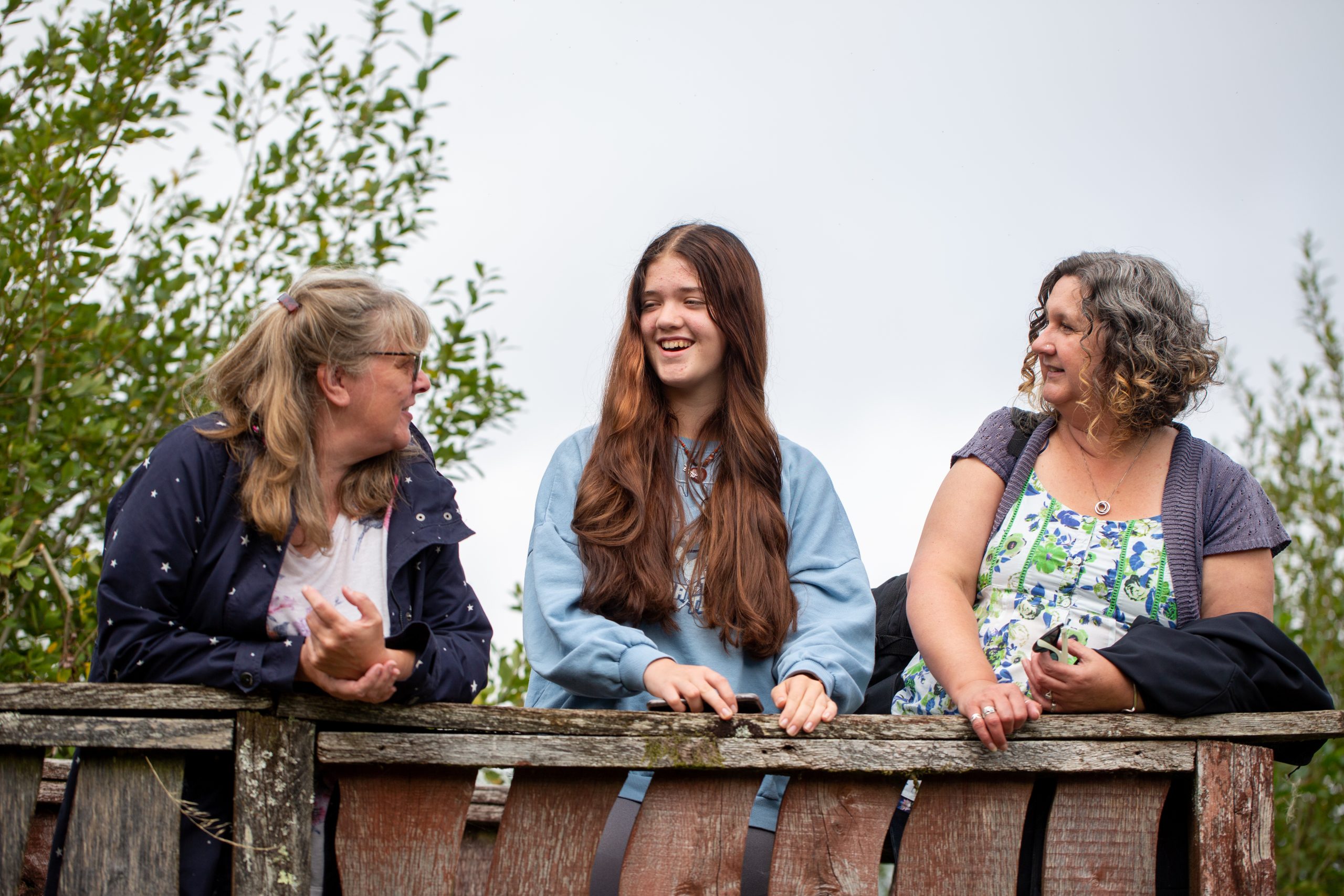 Two women and a girl
